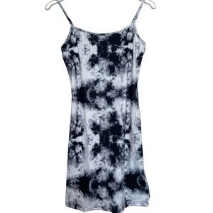 Black and White Tie Dye Sleeveless Party Dress Size Small